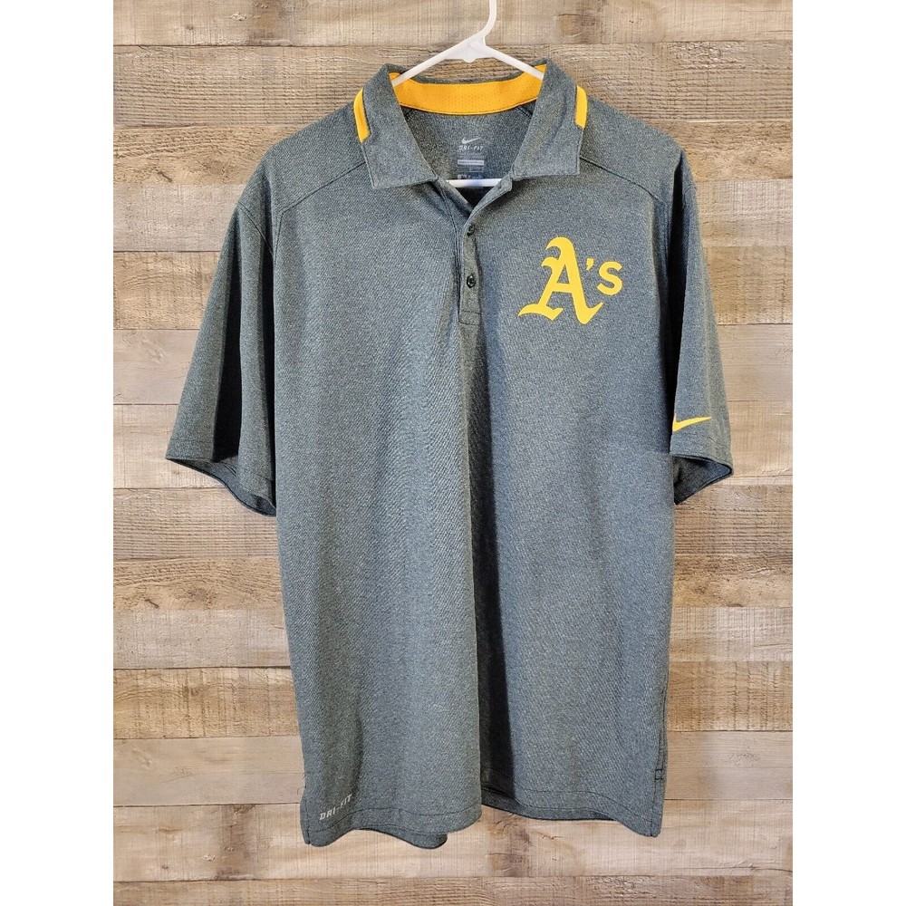 NIKE Oakland A's Dri Fit Polo Casual shirt MLB Oakland A's Size MED